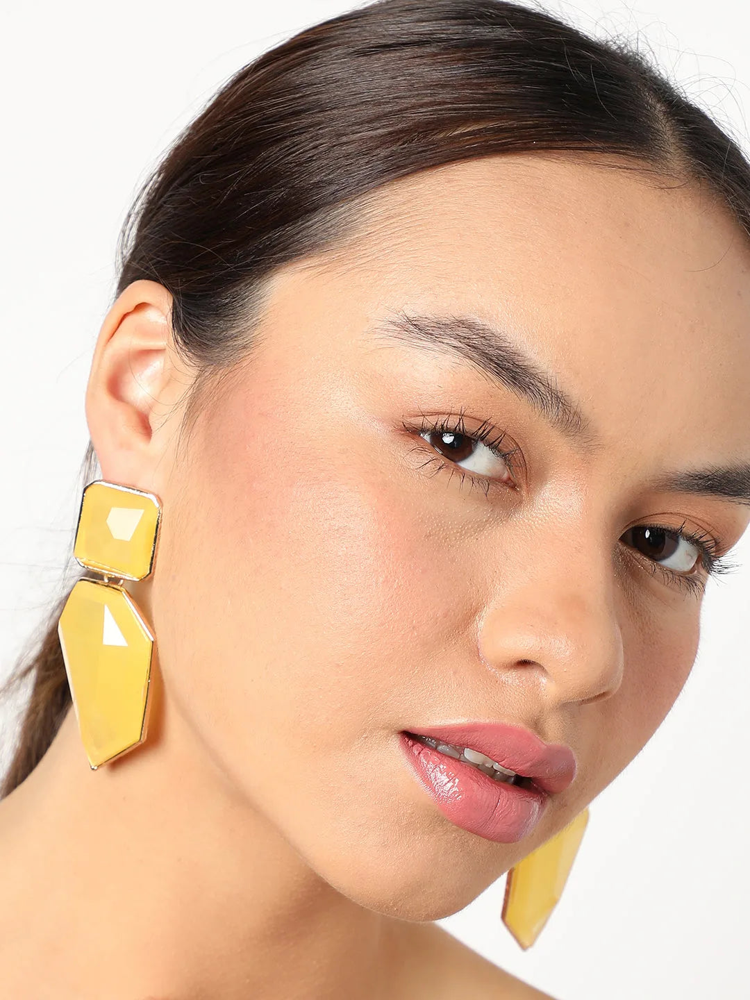 Gold Plated Designer Stone casual Drop Earring