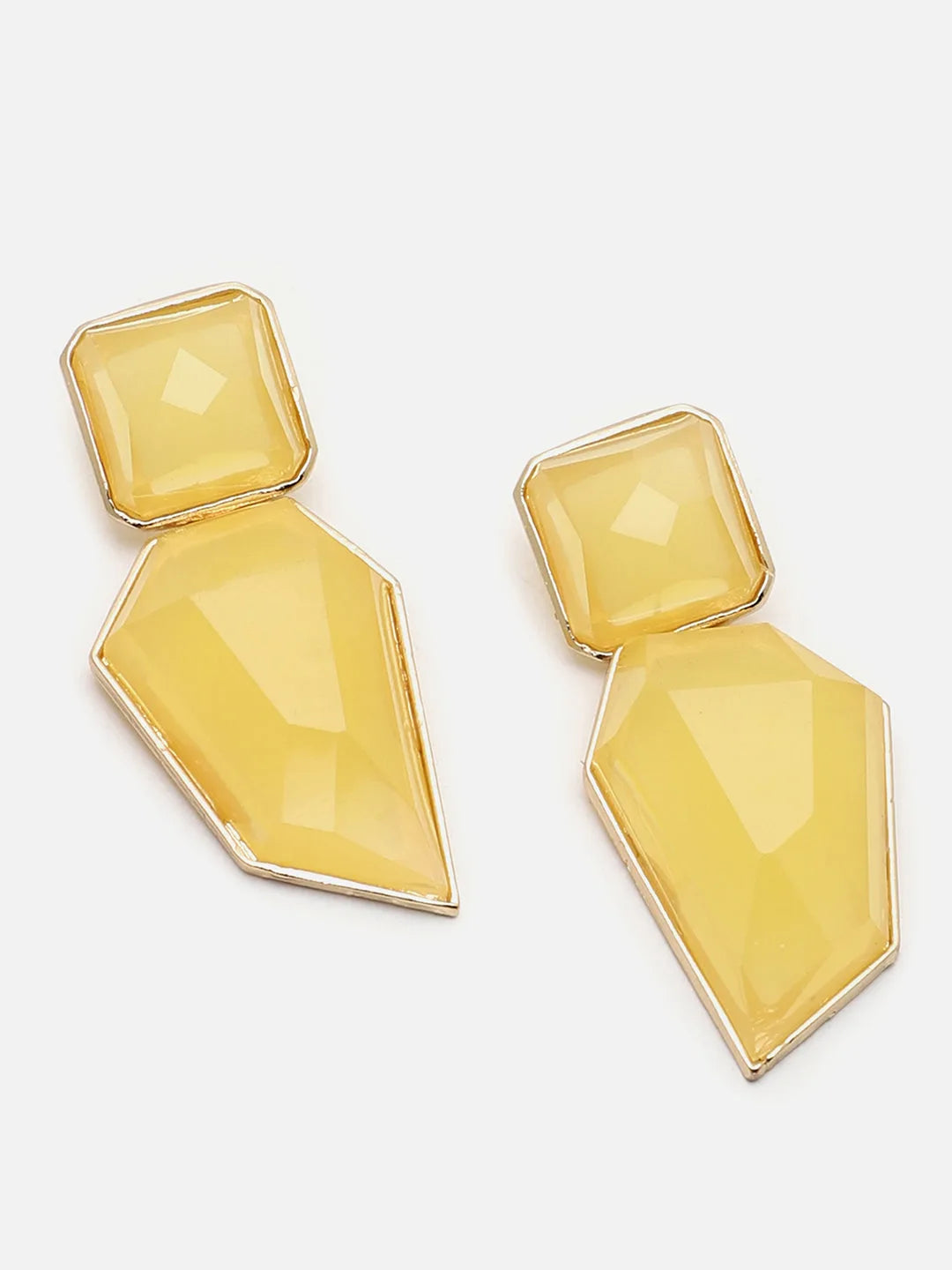 Gold Plated Designer Stone casual Drop Earring