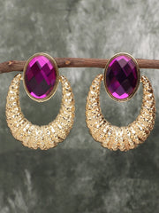 Gold Plated Party Designer Stone Drop Earring