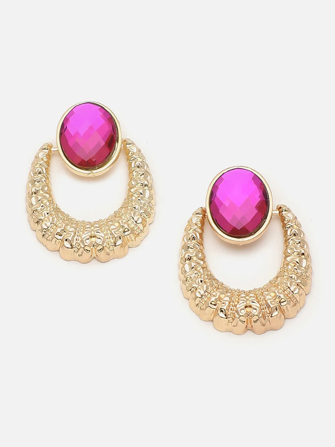 Gold Plated Party Designer Stone Drop Earring