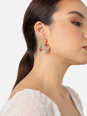 Gold Plated Party Designer Stone Drop Earring