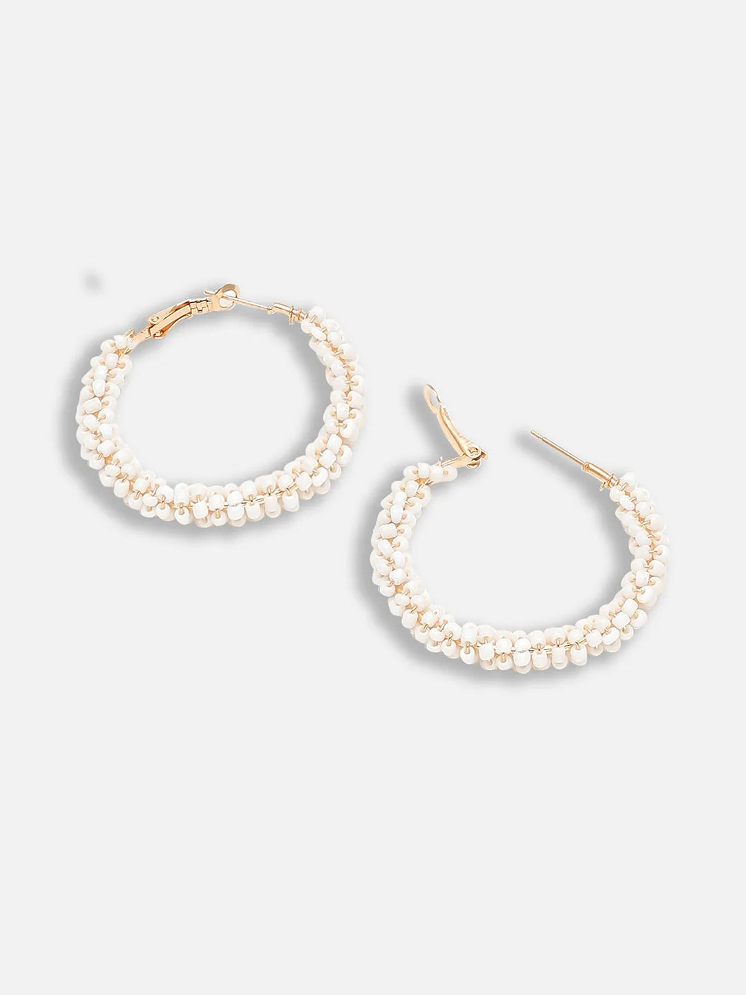 Gold Plated Party Beaded Hoop Earring