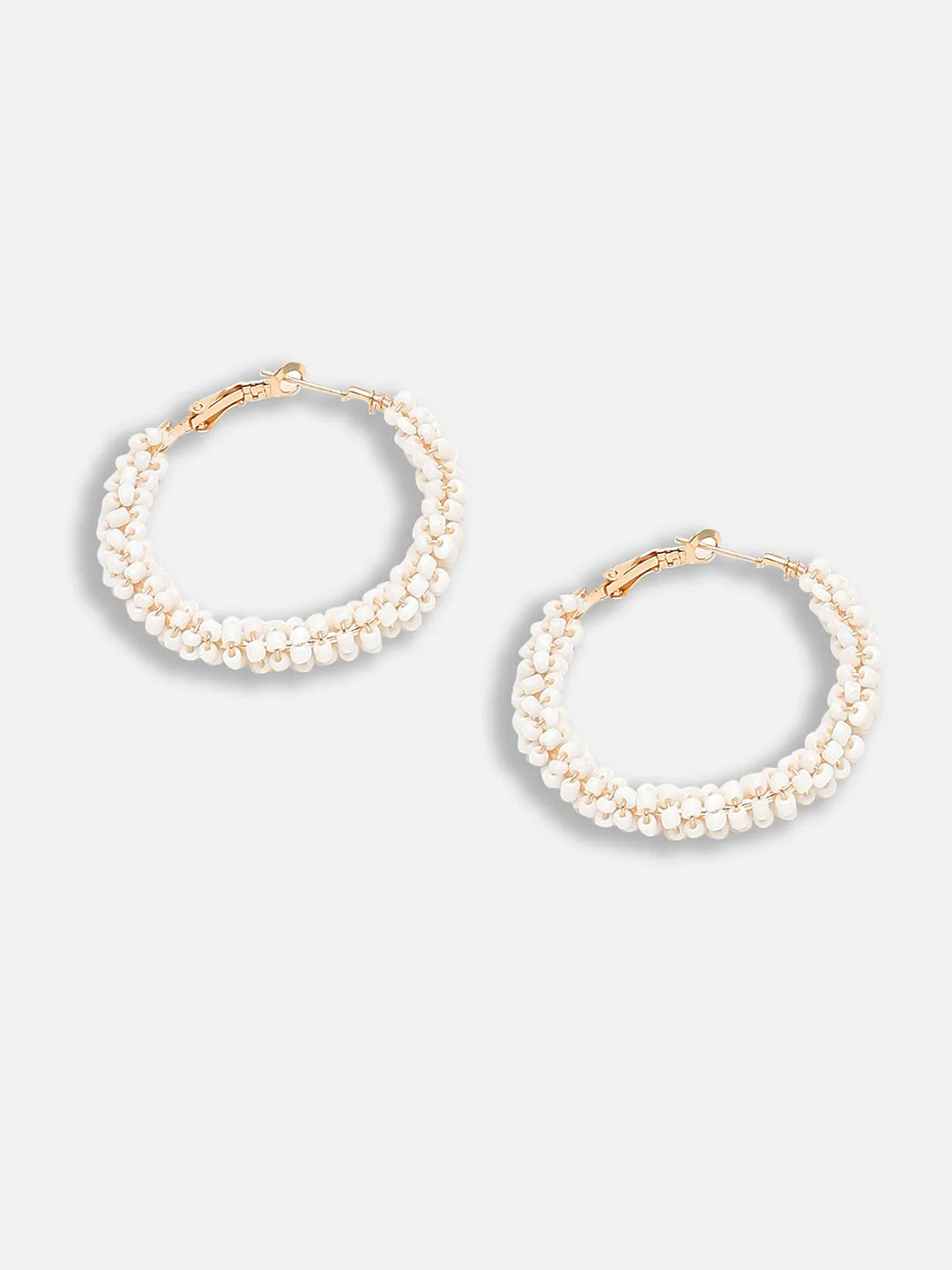 Gold Plated Party Beaded Hoop Earring