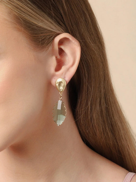 Gold Plated Party Designer Stone Drop Earring