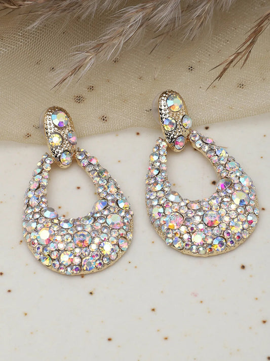 Gold Plated Party Designer Stone Drop Earring