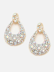 Gold Plated Party Designer Stone Drop Earring