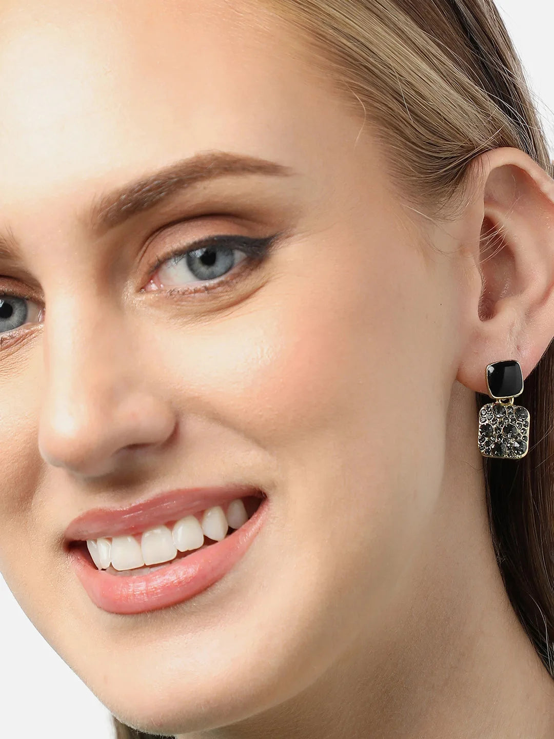 Gold Plated Party Designer Stone Drop Earring