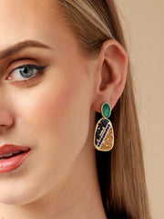 Gold Plated Party Designer Stone Drop Earring