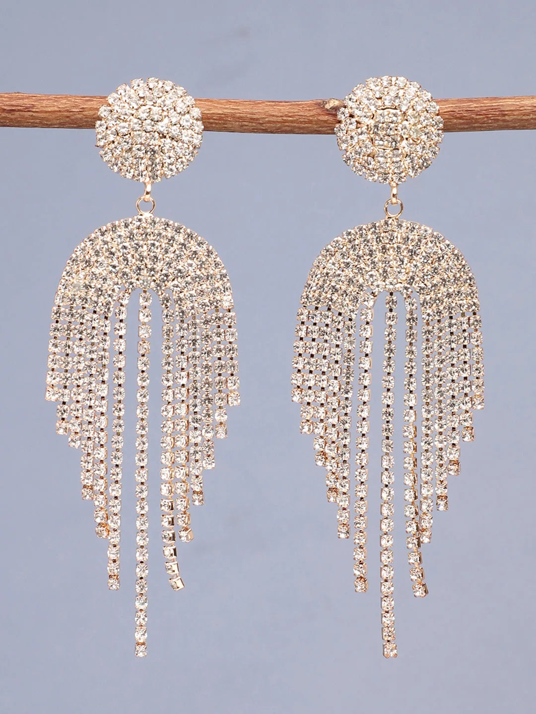 Silver Plated Party Designer Stone Drop Earring