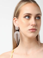 Silver Plated Party Designer Stone Drop Earring