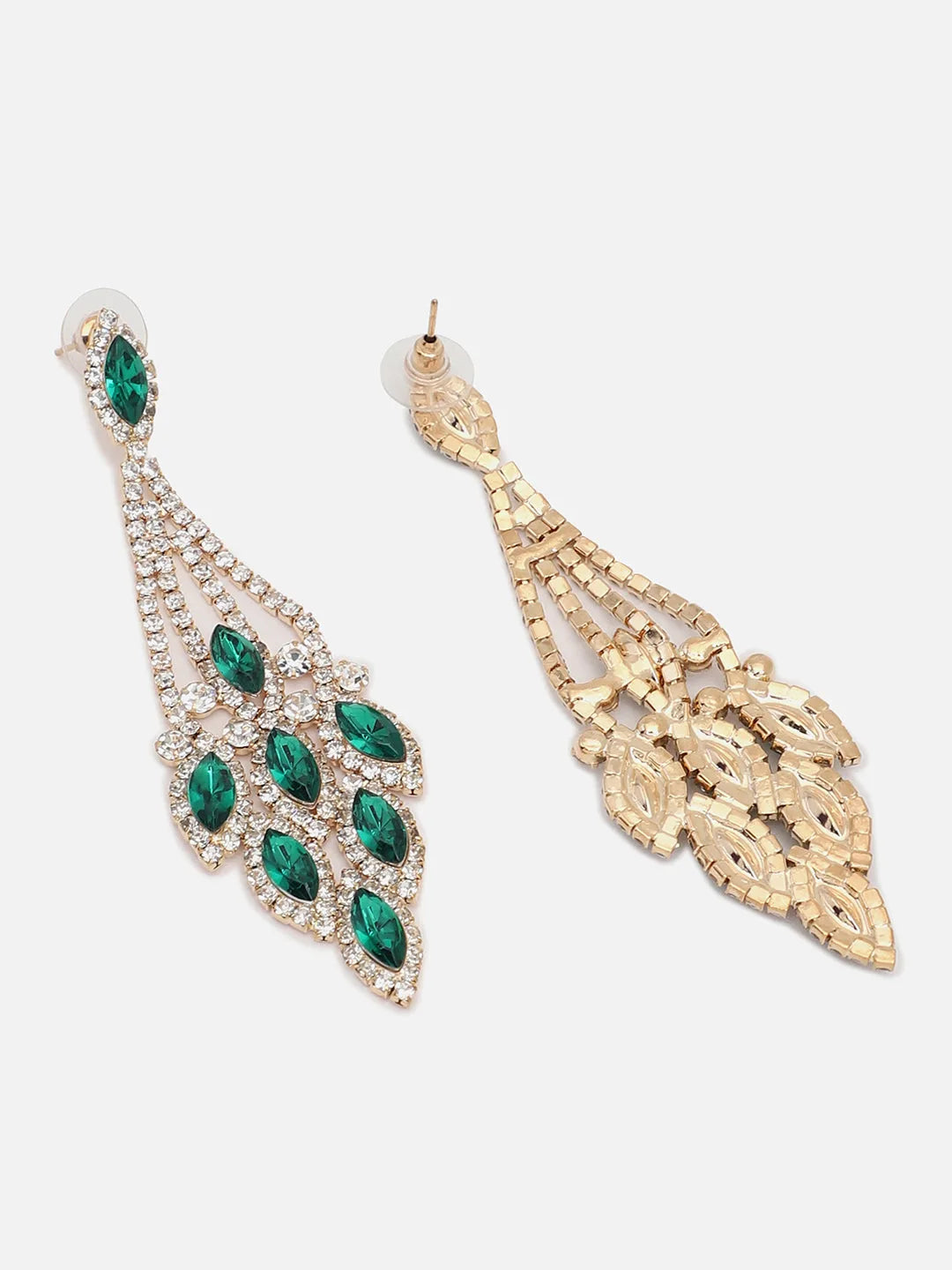 Gold Plated Party Designer Stone Drop Earring