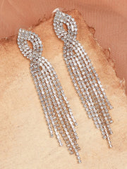 Silver Plated Party Designer Stone Drop Earring