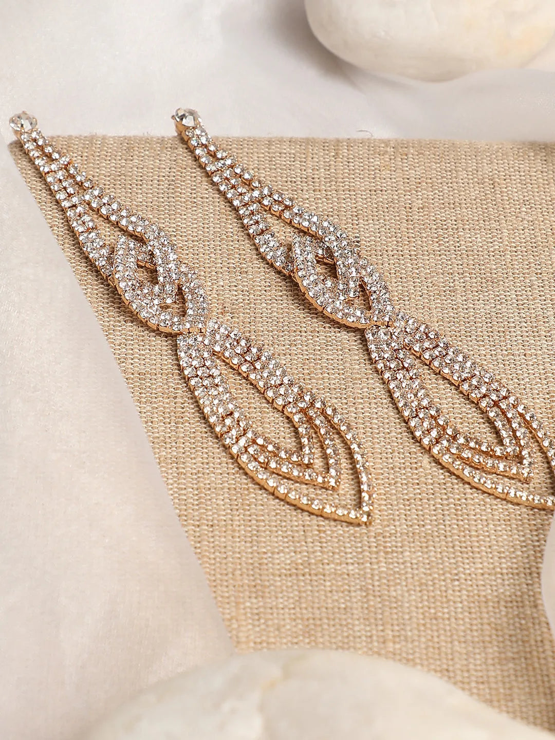 Gold Plated Party Designer Stone Drop Earring