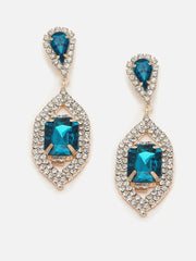 Gold Plated Party Designer Stone Drop Earring