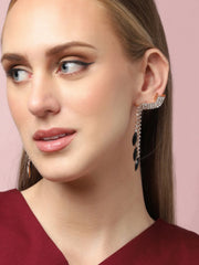 Gold Plated Party Designer Stone Drop Earring