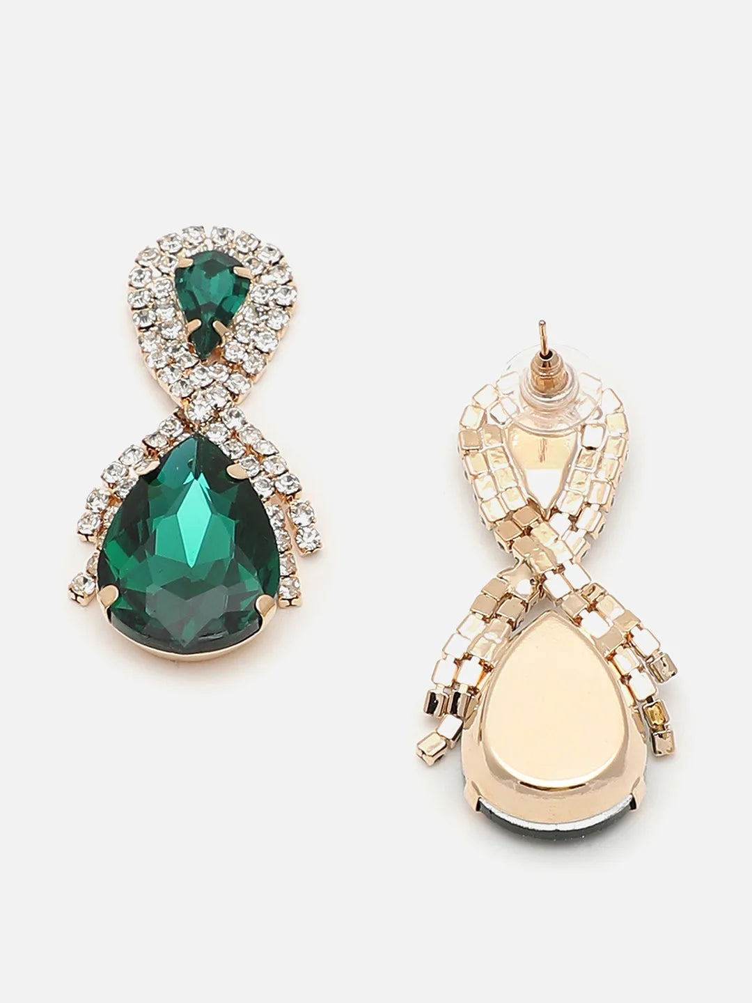 Gold Plated Party Designer Stone Drop Earring