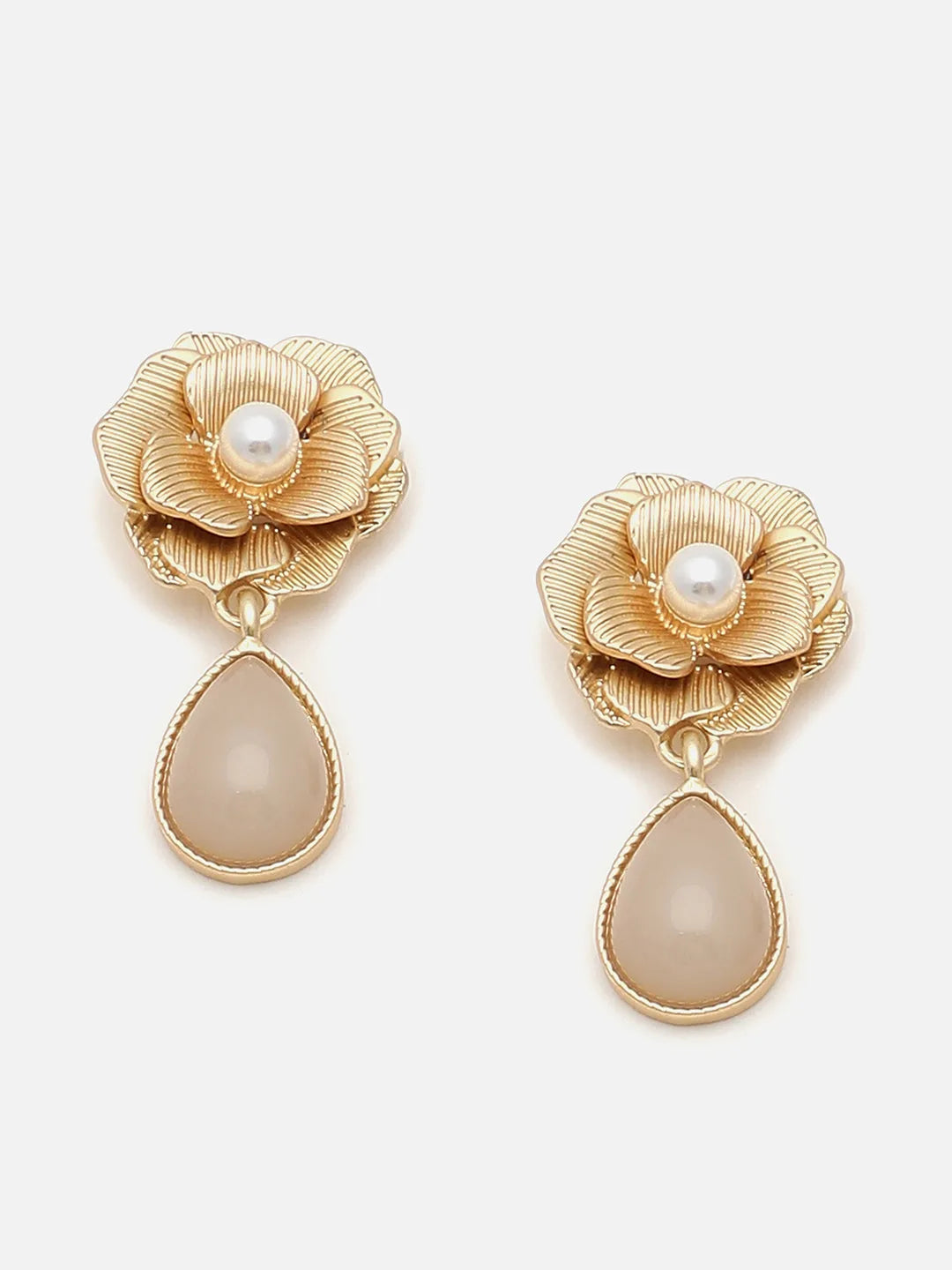 Gold Plated Party Designer Stone Drop Earring