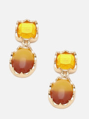 Gold Plated Party Designer Stone Drop Earring