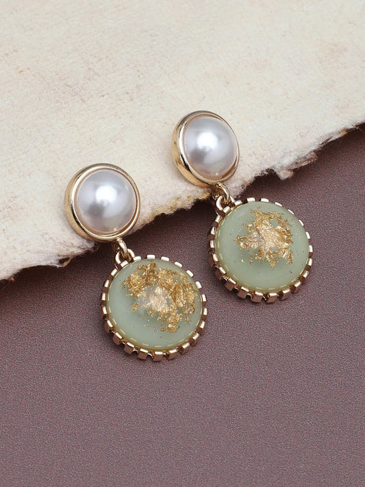 Gold Plated Party Designer Stone Drop Earring