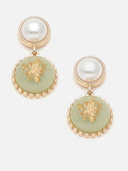 Gold Plated Party Designer Stone Drop Earring