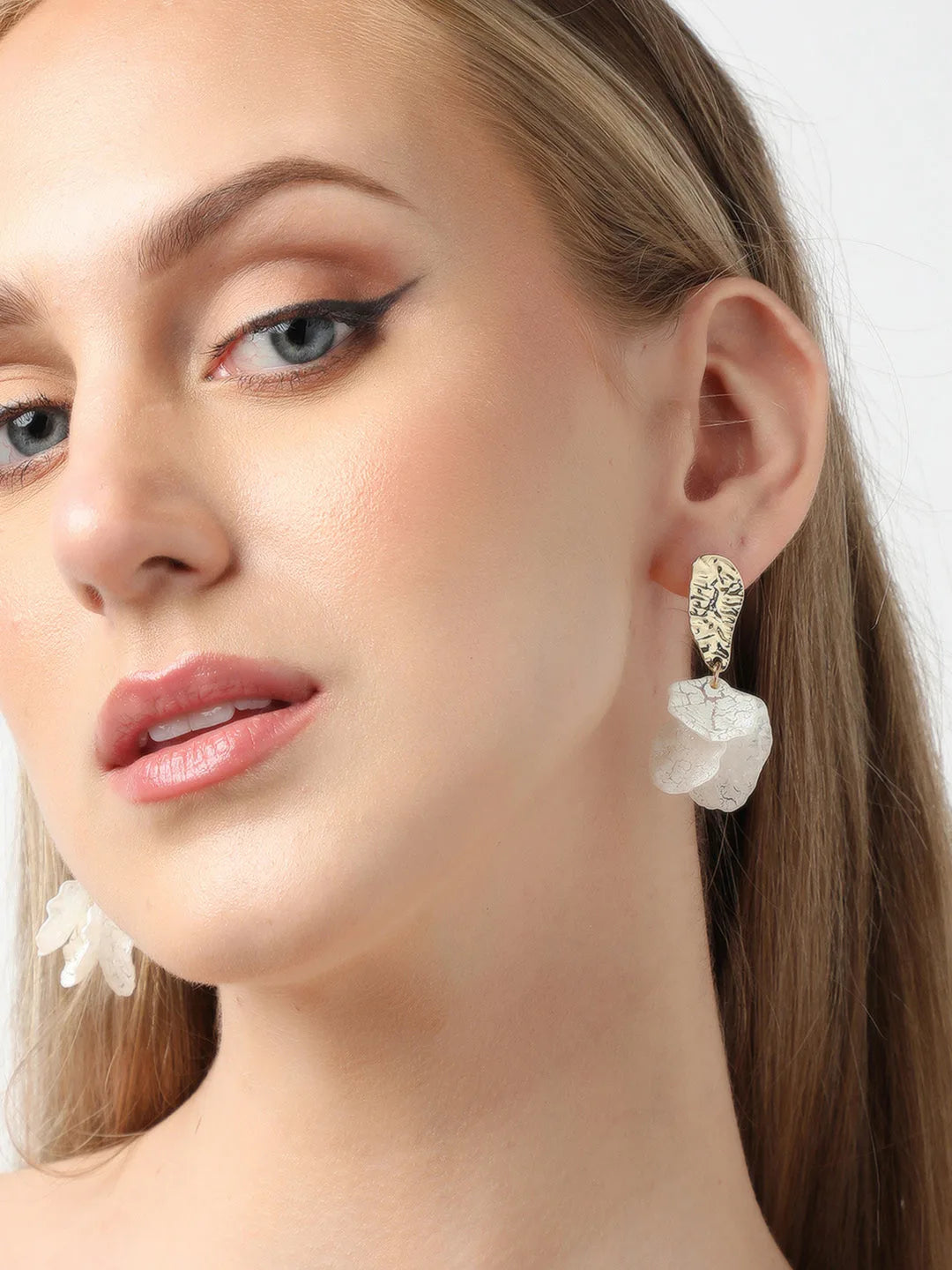 Gold Plated Party Designer Stone Drop Earring