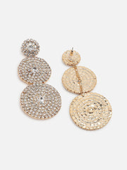 Gold Plated Party Designer Stone Drop Earring