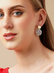 Gold Plated Party Designer Stone Drop Earring