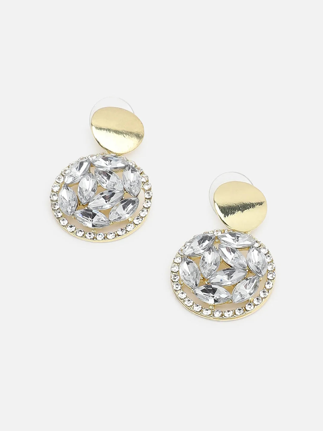 Gold Plated Party Designer Stone Drop Earring