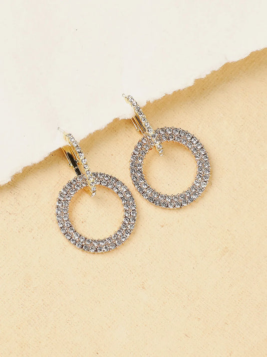 Gold Plated Party Designer Stone Hoop Earring