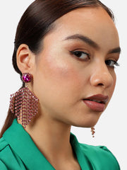 Gold Plated Party Designer Stone Drop Earring