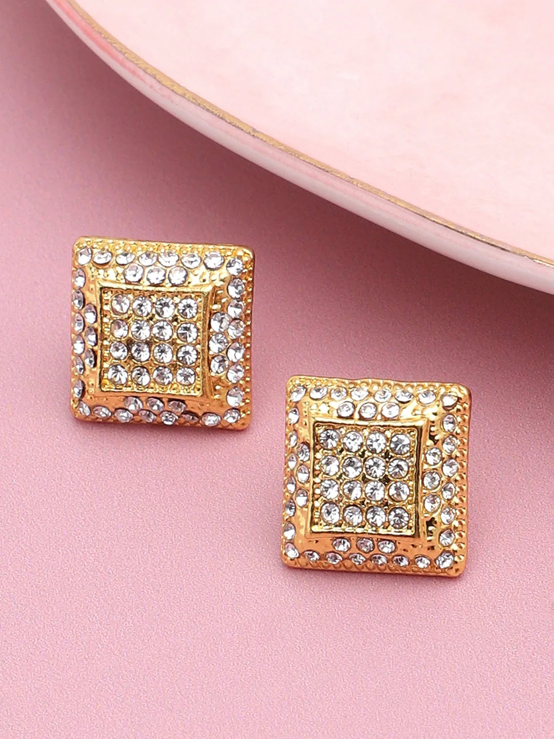 Gold Plated Party Designer Stone Stud