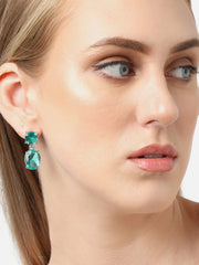 Gold Plated Party Designer Stone Drop Earring