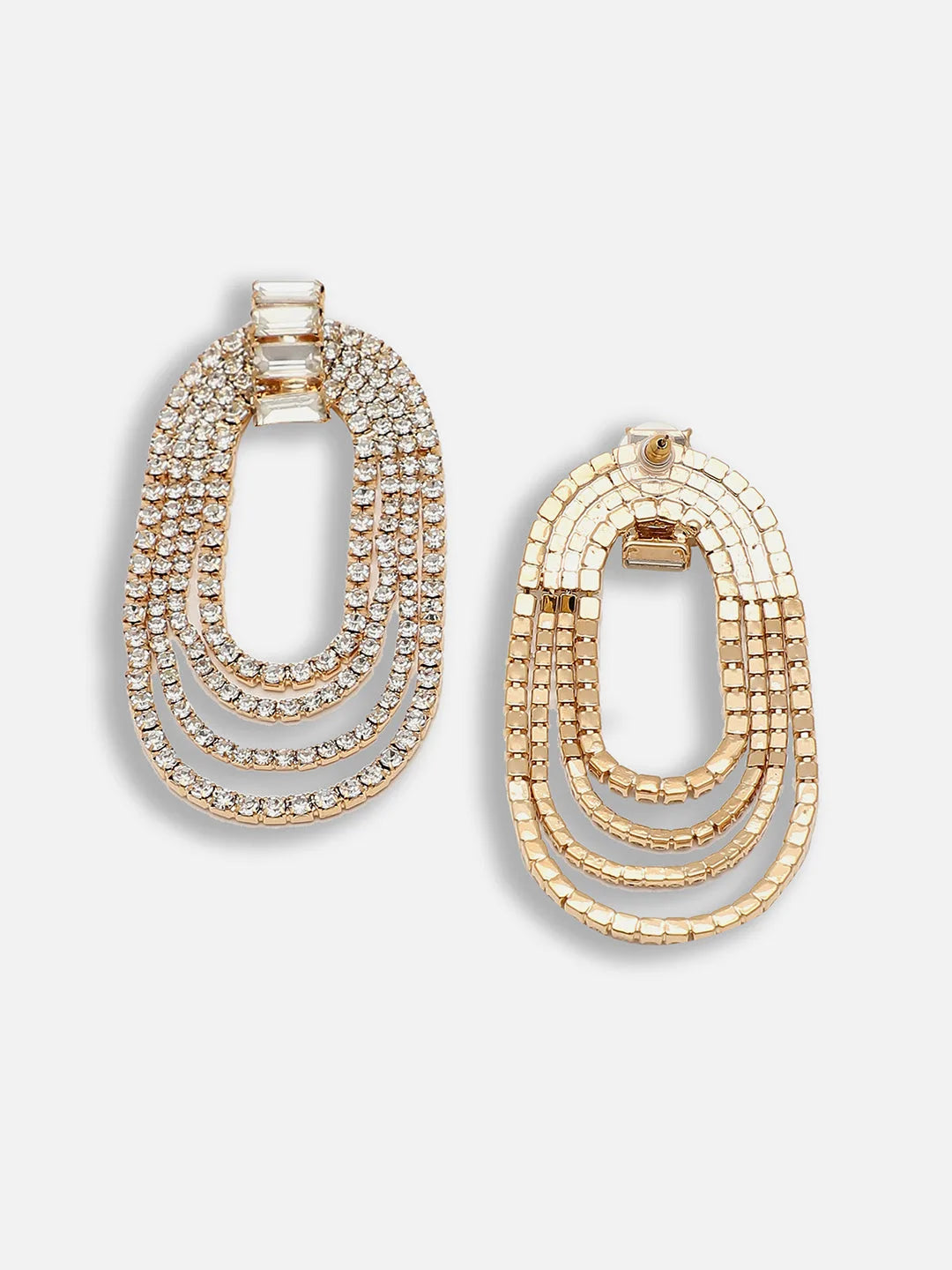 Gold Plated Party Designer Stone Drop Earring