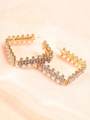 Gold Plated Party American Diamond Hoop Earring For Women