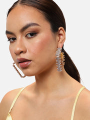 Gold Plated Party American Diamond Hoop Earring For Women