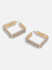 Gold Plated Party American Diamond Hoop Earring For Women