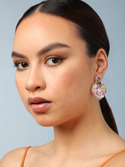 Gold Plated Party Designer Stone Drop Earring