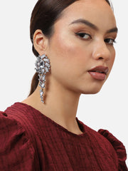 Silver Plated Party Designer Stone Drop Earring