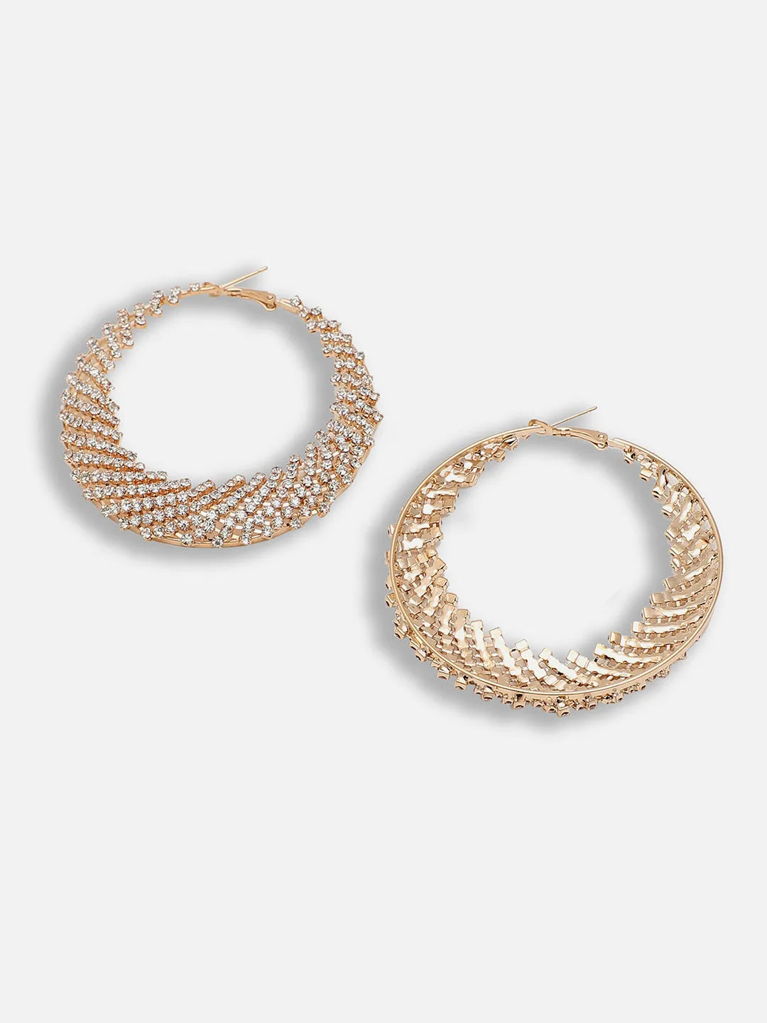 Gold Plated Party Designer Stone Hoop Earring