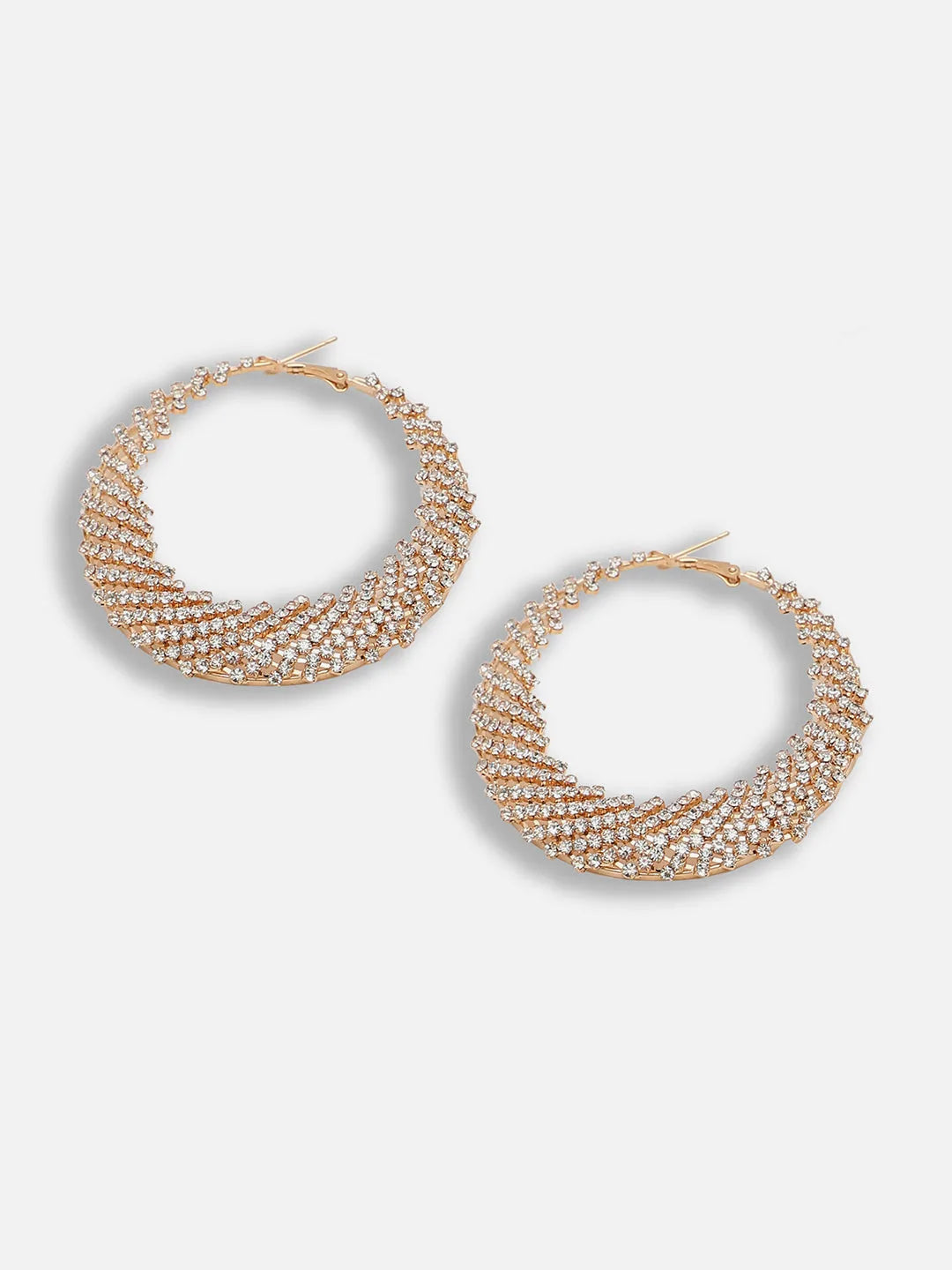 Gold Plated Party Designer Stone Hoop Earring