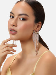 Gold Plated Party Designer Stone Drop Earring