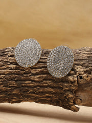 Silver Plated Party Designer Stone Stud