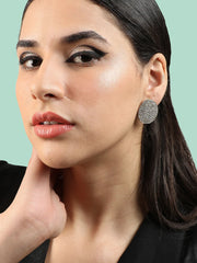 Silver Plated Party Designer Stone Stud