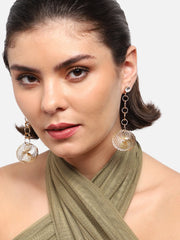 Gold Plated Party Designer Stone Drop Earring