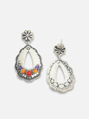 Silver Plated Party Designer Stone Drop Earring