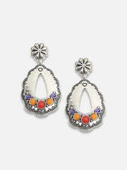 Silver Plated Party Designer Stone Drop Earring