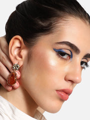 Gold Plated Party Designer Stone Drop Earring