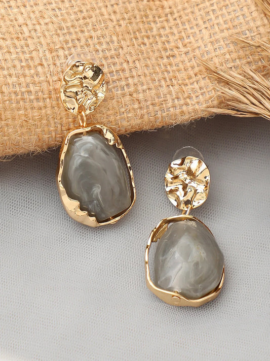 Gold Plated Party Designer Stone Drop Earring