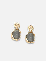 Gold Plated Party Designer Stone Drop Earring