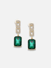 Gold Plated Party Designer Stone Drop Earring